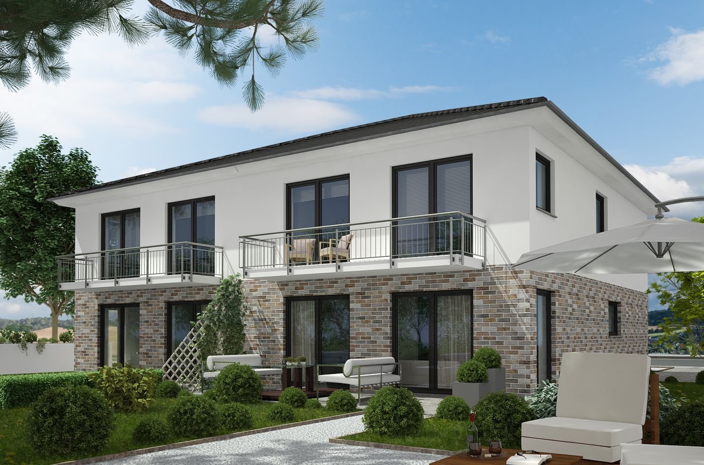 Moderne Doppelhaushälfte, massiv und energieeffzient, individuell umplanbar Moderne Doppelhaushälfte, massiv und energieeffzient, individuell umplanbar